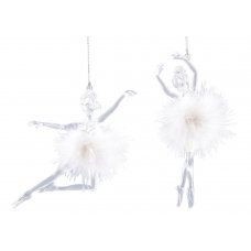 Χριστουγεννιάτικη Ακρυλική Μπαλαρίνα Διάφανη  (13cm)